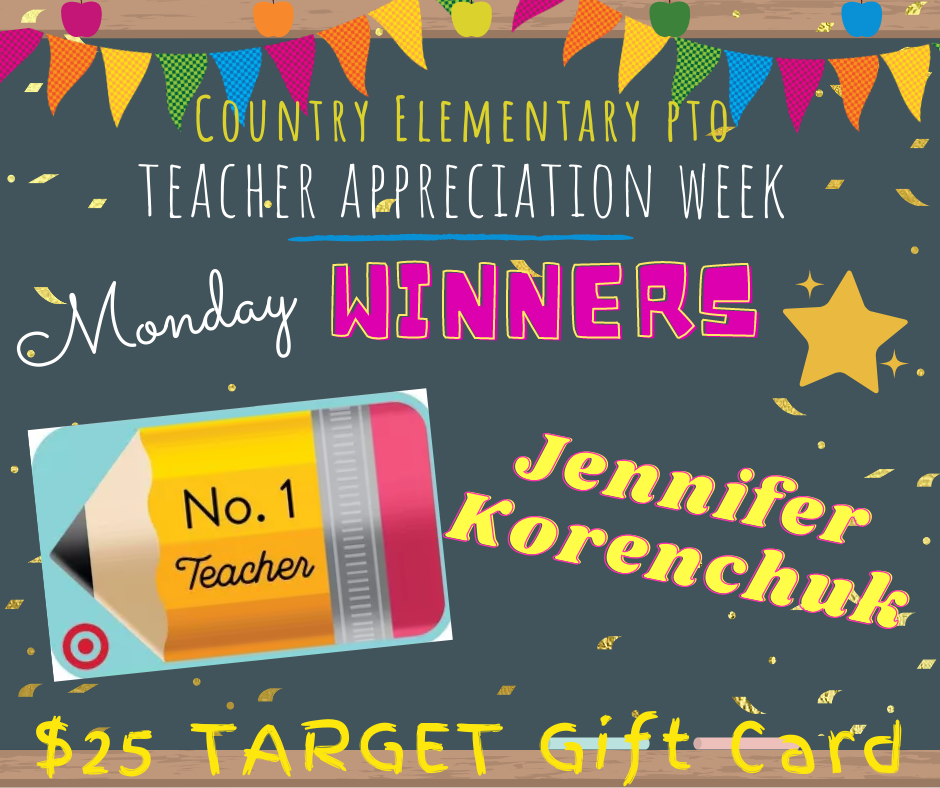 Teacher appreciation Raffle Winner